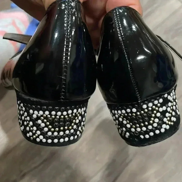 ❤️2/$30❤️Host Picks❤️Nanette Lepore Black Girls Mary Jane Embellished Heels US 3 - Picture 7 of 9